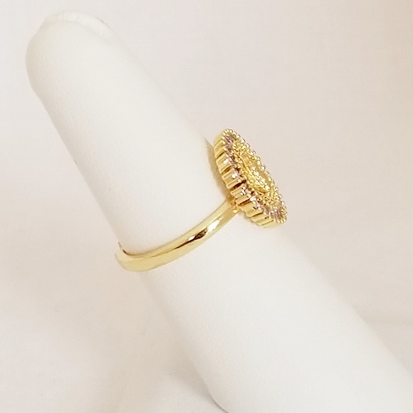 Guadalupe Adjustable Women's Ring. 14K Gold Plated.  New - Picture 7 of 9